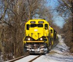 Eastbound SU 100 at Rock Road MP 24 on its way to Ridgefield Park in the wiater sun 